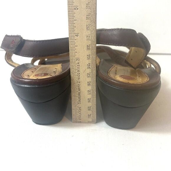 Clarks Unstructured Heel Sandals Women 10M Brown Leather Slip On Sling Back Open - Picture 10 of 12